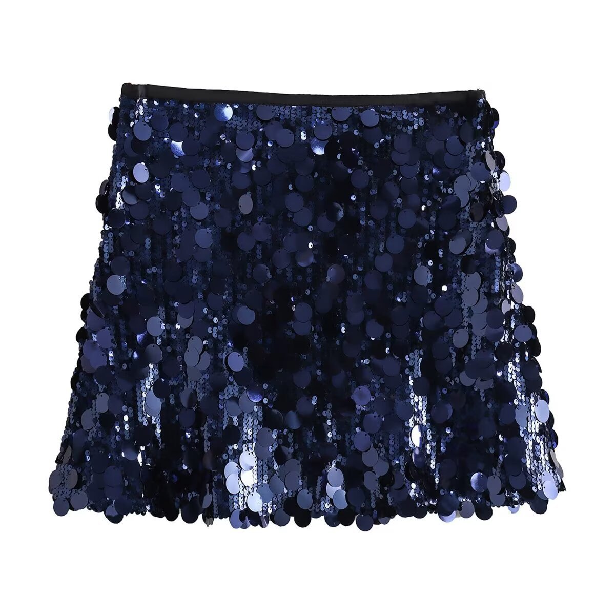 Lady Sequin Decorated Mini Skirt