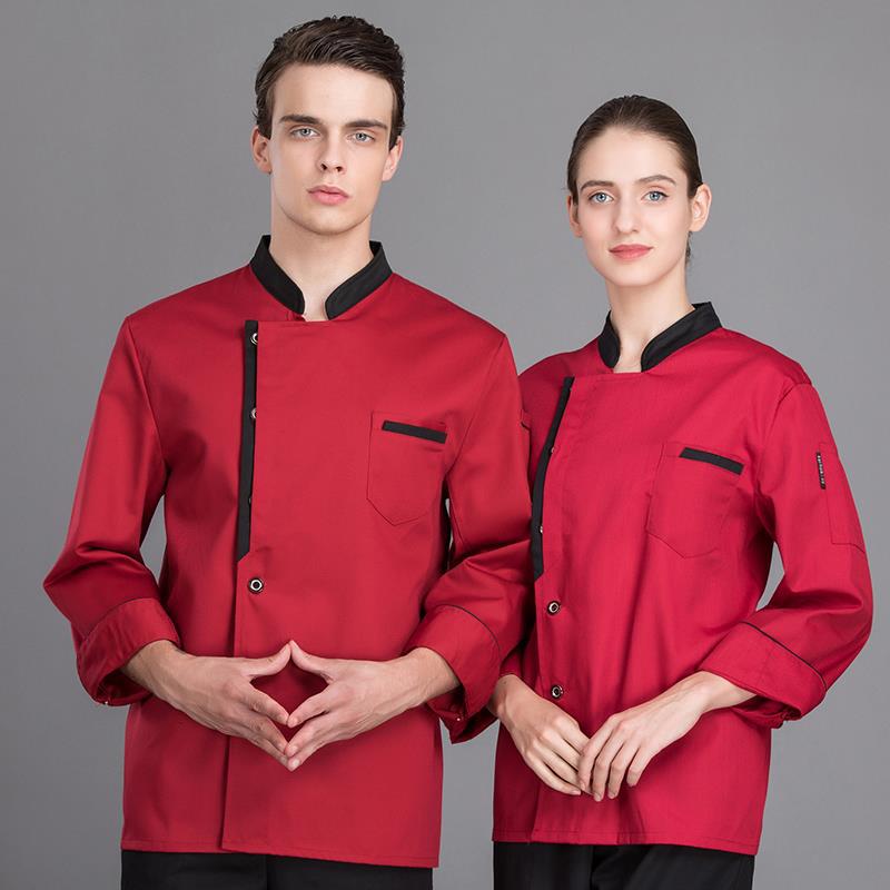 Chef Long Sleeve Coveralls With Dark Buttons