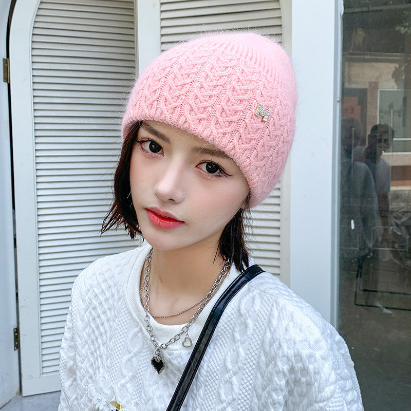 Women's Knitted Outdoor Warm Wool Hat In Autumn And Winter