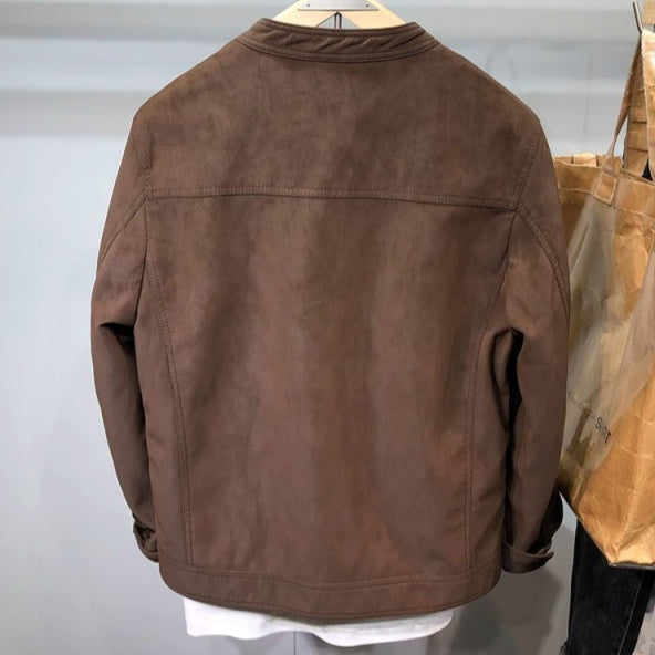Mens Slim-Fit Handsome Trendy Biker-Style Thickened Casual Jacket
