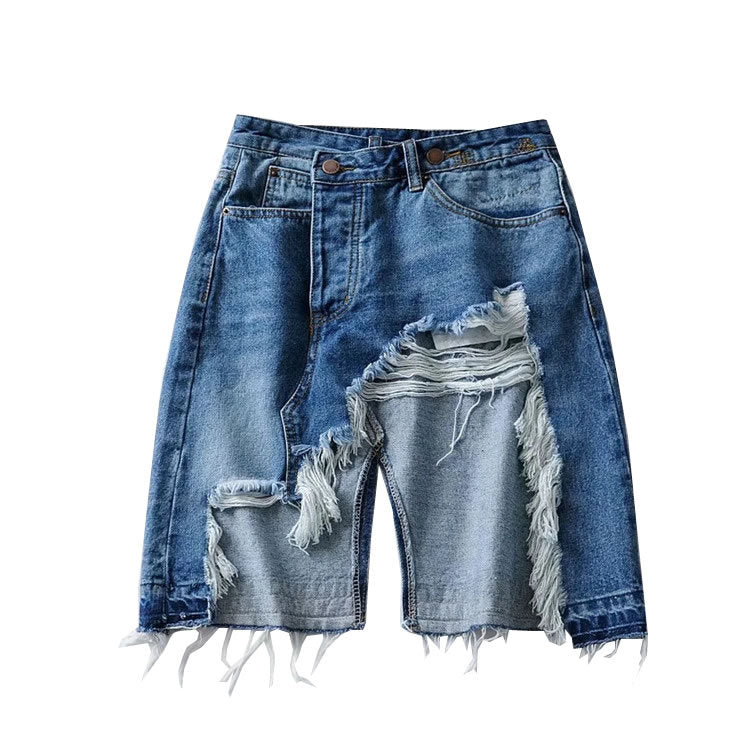 Women's Irregular Raw Edge Denim Skirt