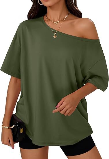 Women's T-shirt Casual Fashion Diagonal Collar Top