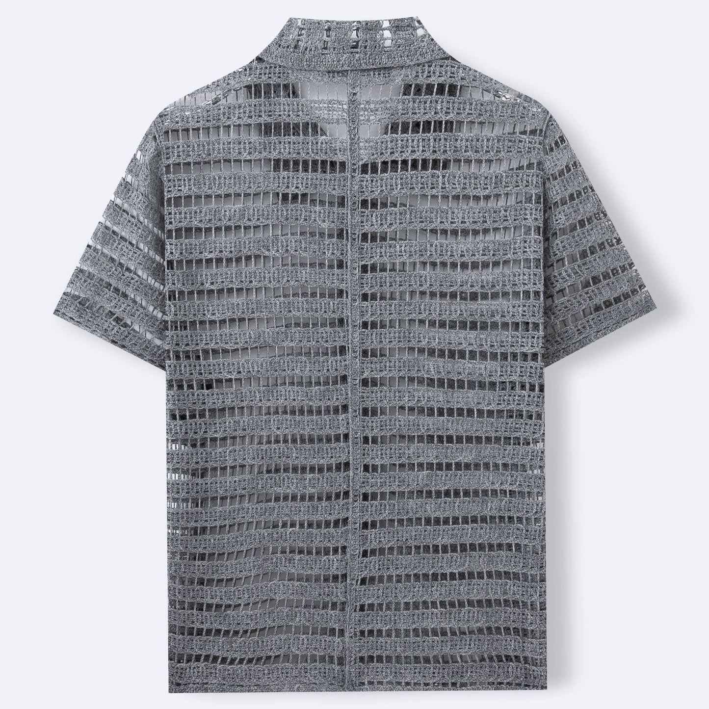 Men's French Beaded Design Hollow Sweater