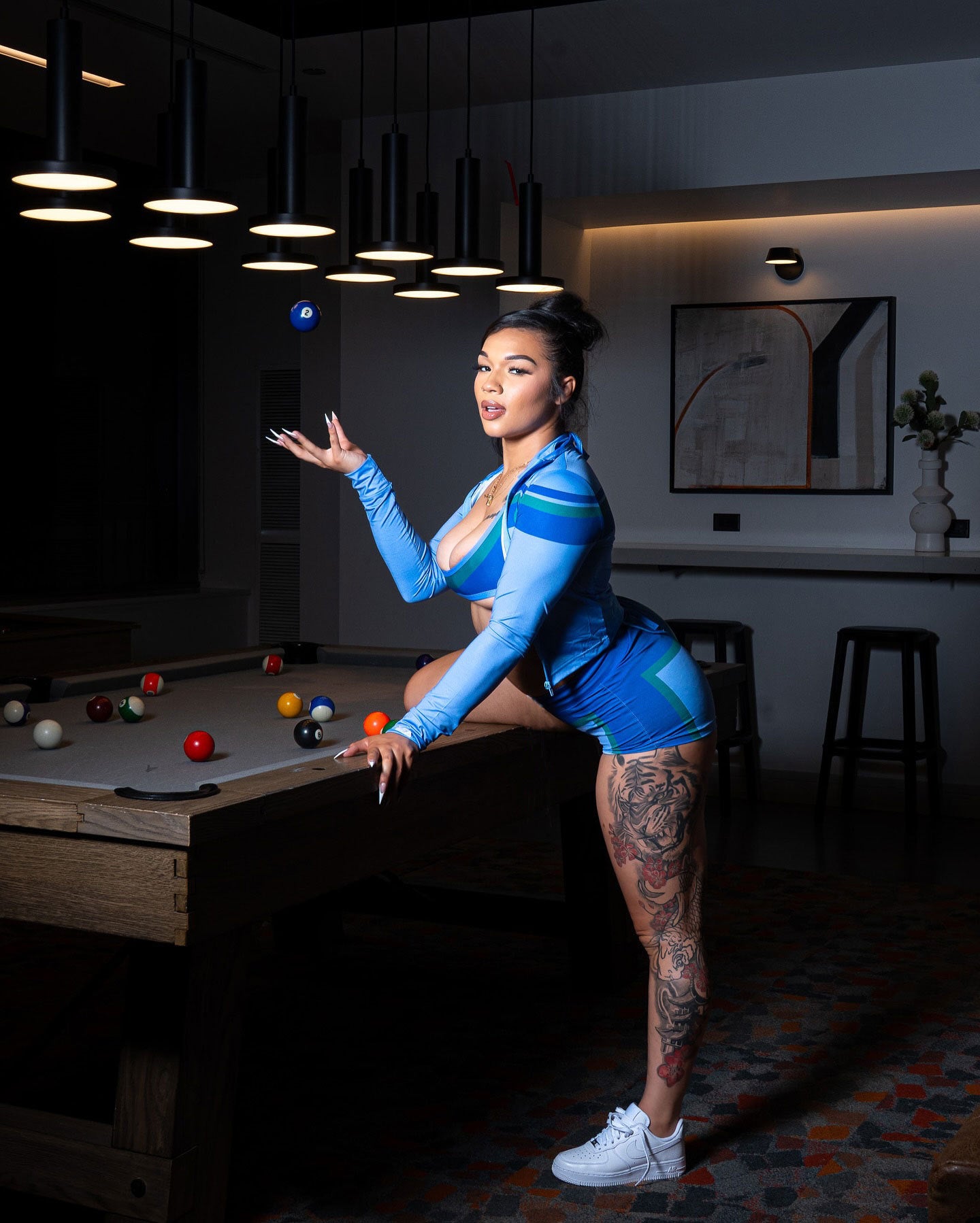 Women's Color Matching Bikini Shorts Top Three-piece Suit