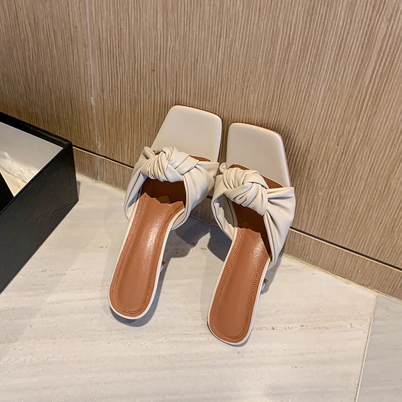 Soft Cross-knot Stiletto Slippers For Women