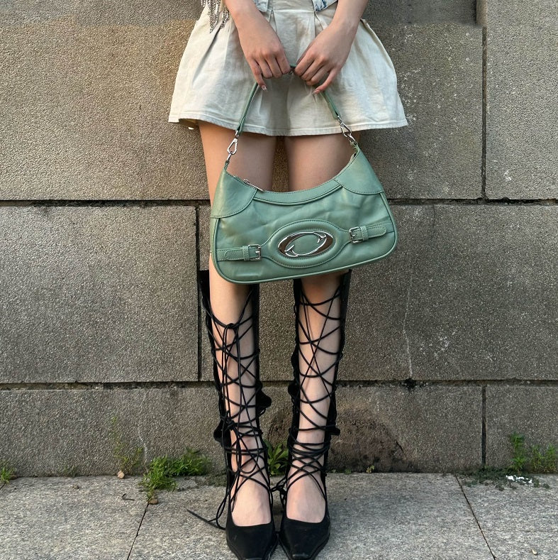 Special-interest Design Wrinkle Texture Fashionable All-match Commuter Crossbody Shoulder Underarm Bag