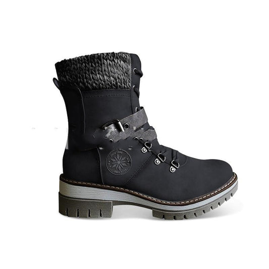 Large Size Mid-to-low Women's Boots With Soles For Autumn And Winter Wool Stitching Martin Boots