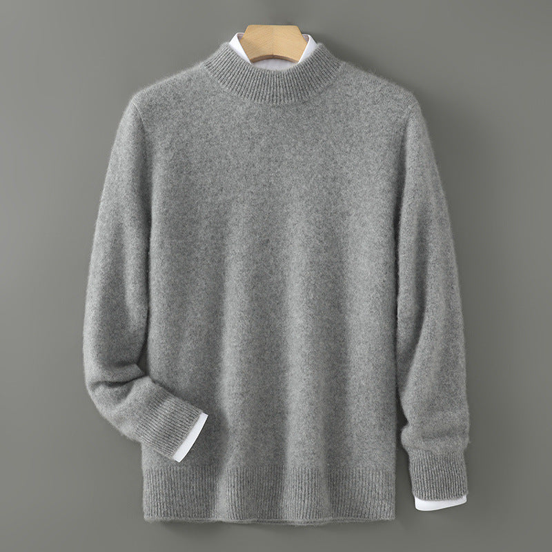 Half Wool Batwing Knit Sweater Solid Color Casual Base Shirt