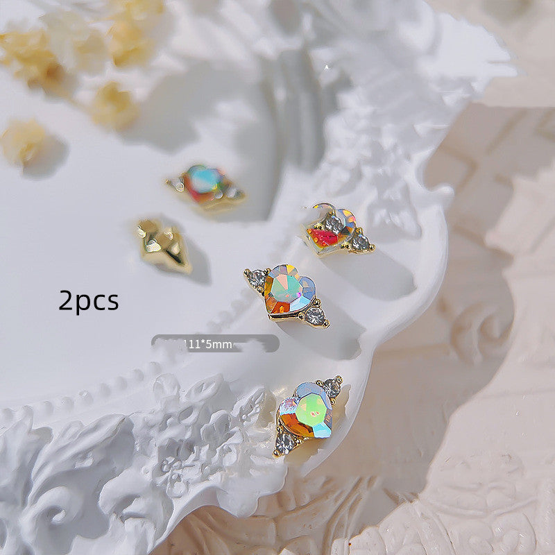 Love Ring Faceted Crystal Diamond Nail Ornament
