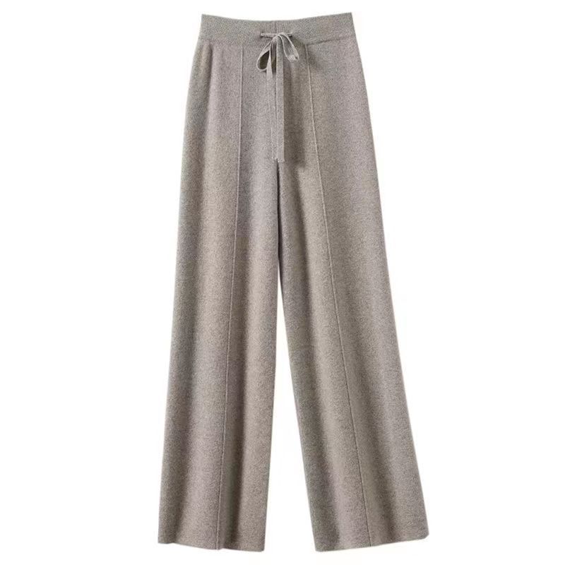 Women's Wool High Waisted Casual Wide Leg Pants