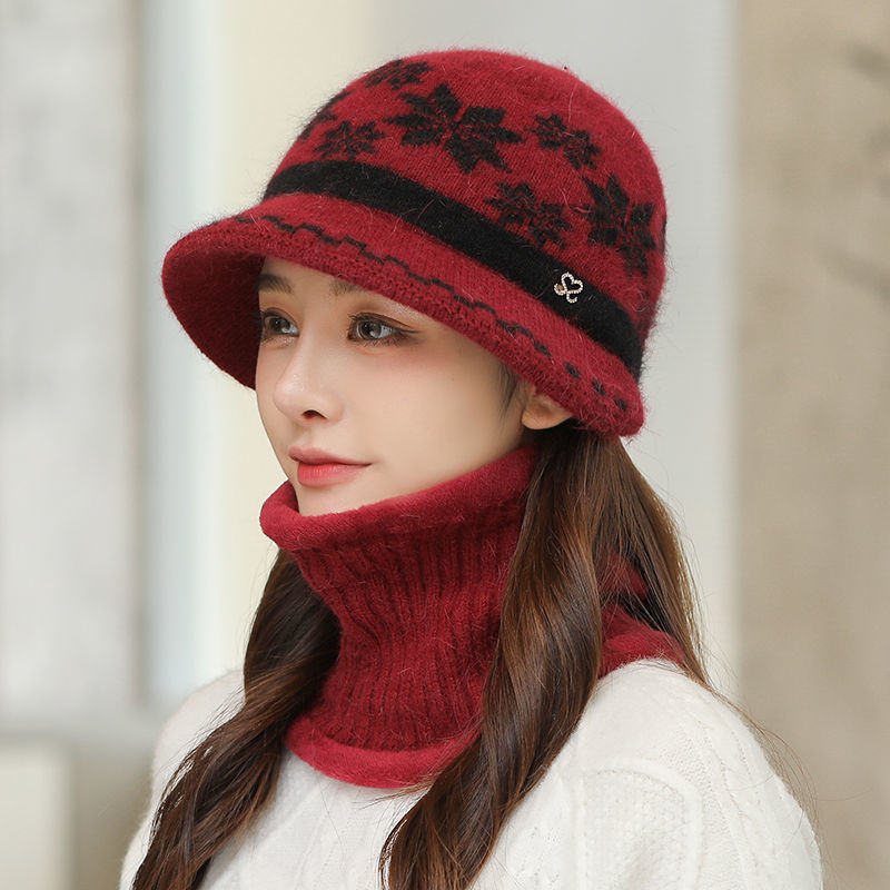 Fleece Warm Elderly Women's Knitted Basin Hat