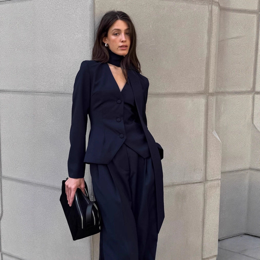 Fashion Commuter Halter Suit Women Winter New