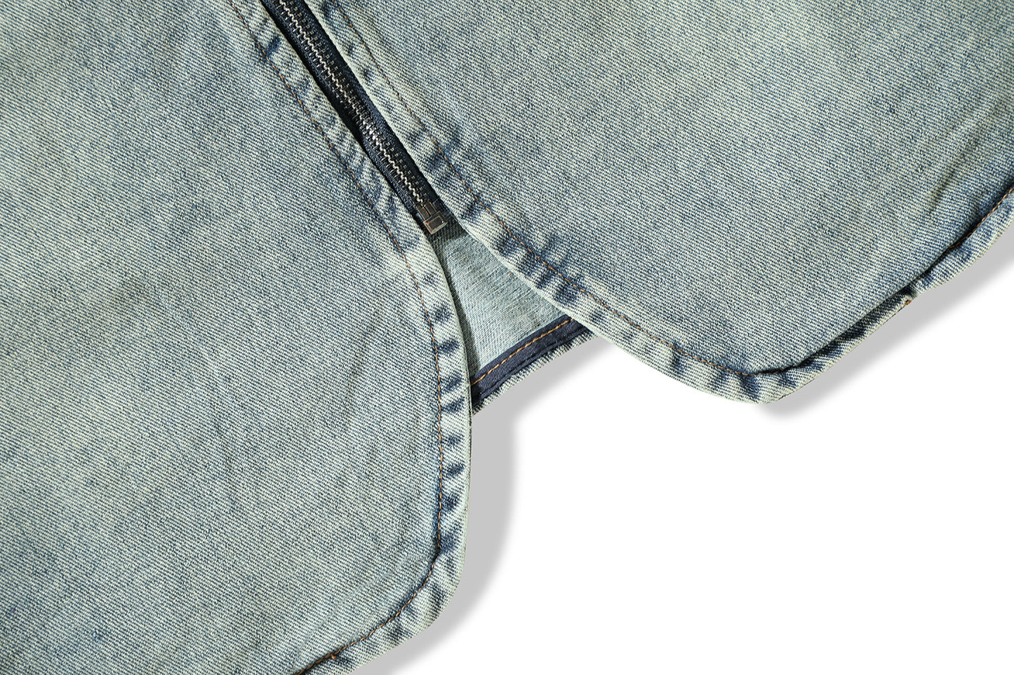 Retro Distressed Tooling Denim Vest Coat