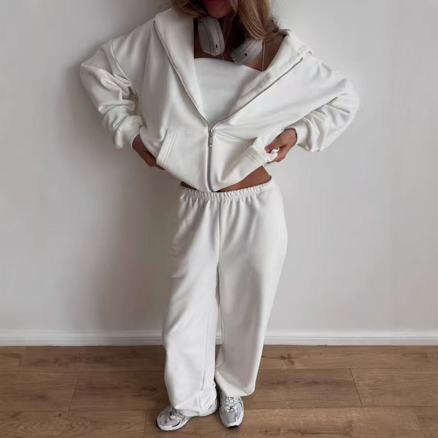Women's 2-piece Sweatshirt With Wide-leg Sweatpants