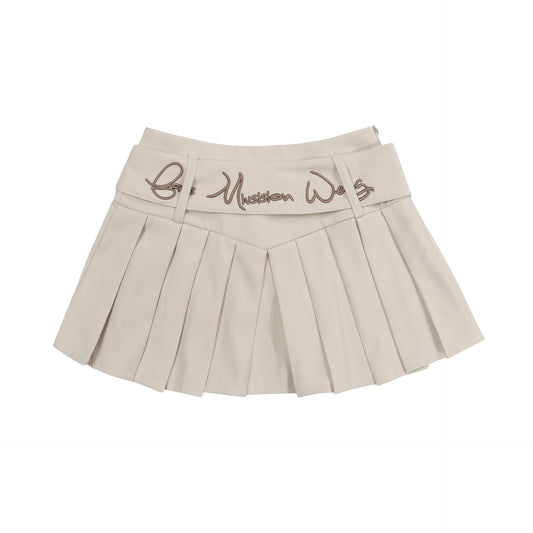 Embroidered Letter Design Casual Temperament Skirt