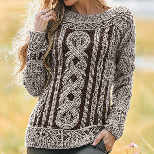 Digital-Print Crewneck Sweater Knitwear  3D