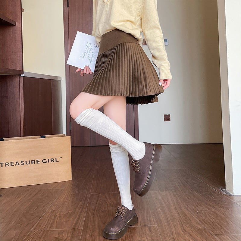 Women's Winter Thickened Pleated Midi Skirt