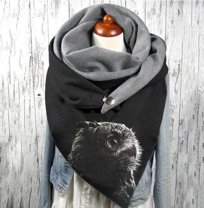 Women's Warm Cashmere Christmas Print Scarf