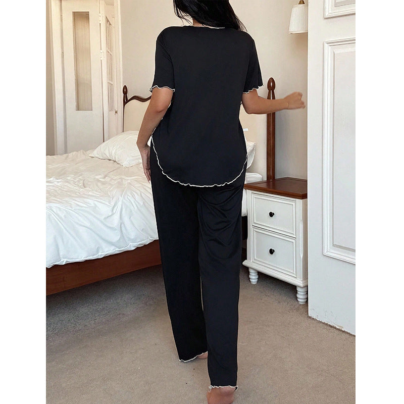 Womens Casual Top And Pants Pajama Set