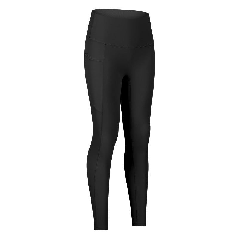 Women's High Elastic Abdominal Running Outdoor Sports Fitness Ninth Pants