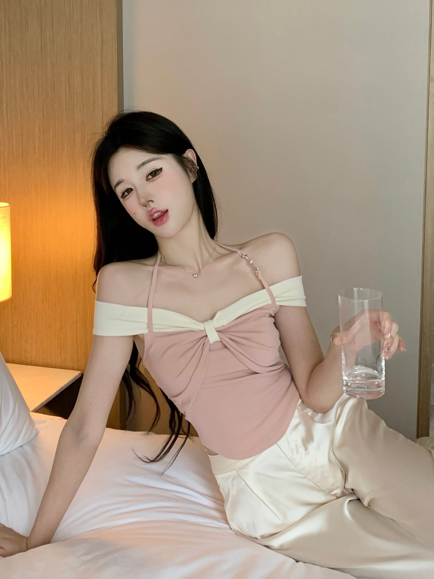 One-shoulder Short Design Niche Top