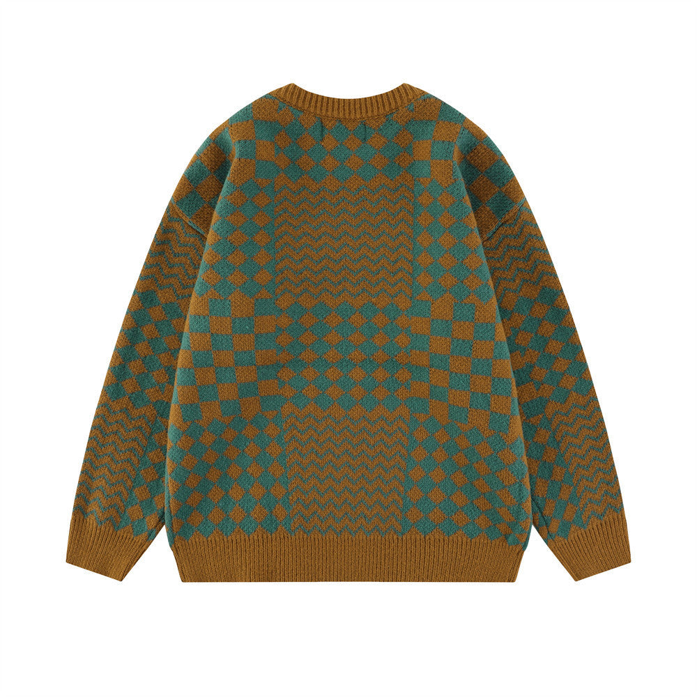 Herre ternet strikpullover