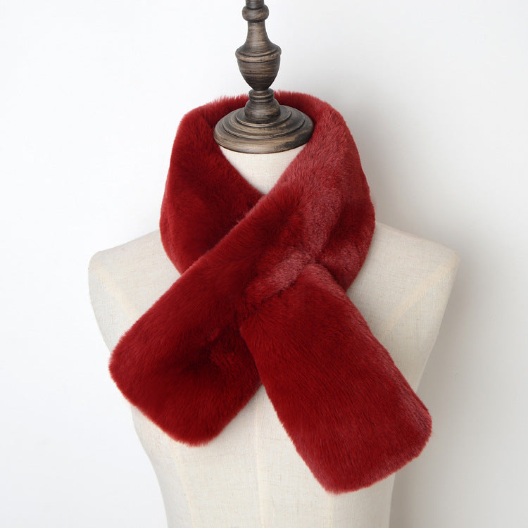 Thicken Warm New Cross Bib Fur Collar Shawl