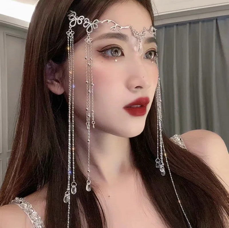 Water Drop Fringe Hairpin Eyebrow Pendant Antique Hair Ornament