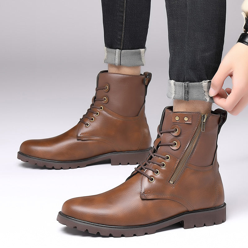 Men's Fashion Casual Side Zip High Boots