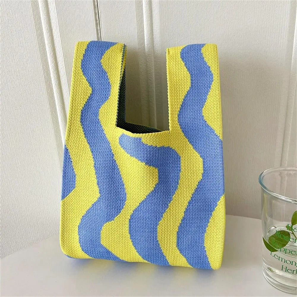 Girl's Multi-color Knitted Shoulder Bag