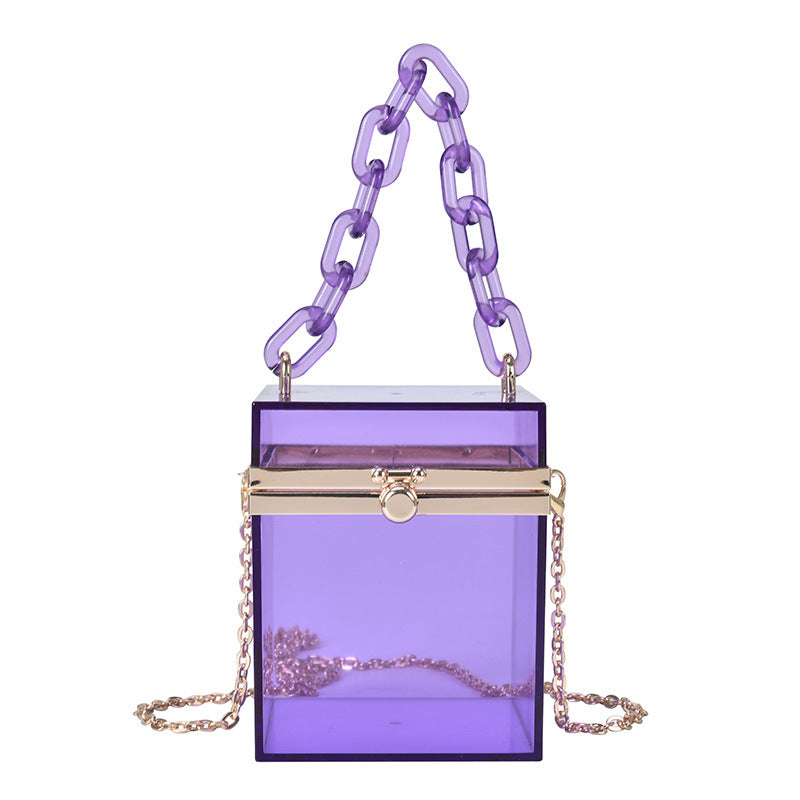 Korean Acrylic Transparent Ins Chain Messenger Bag