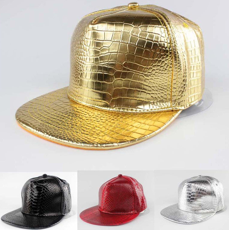Hip Hop Cap PU Leather Flat Edge Baseball