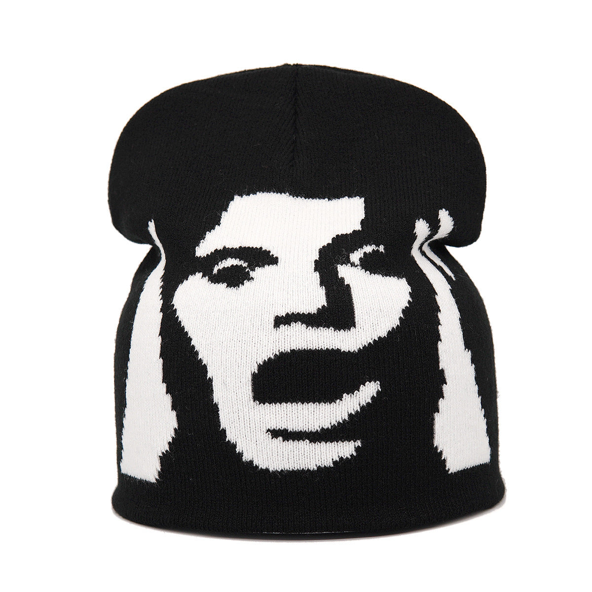 Autumn And Winter Knitting Portrait Jacquard Warm Wool Hat