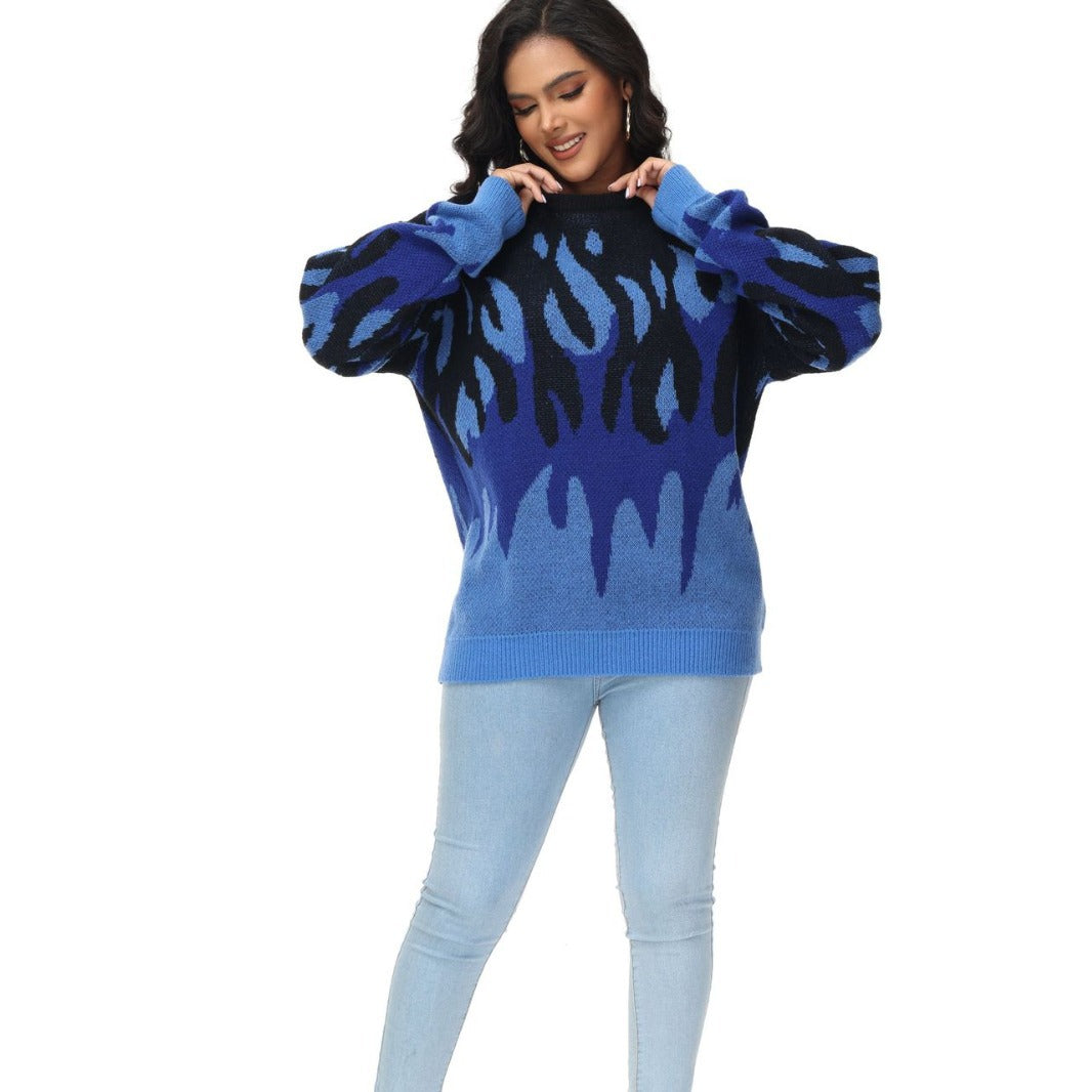 Women's Sweater Round Neck Pullover Long Sleeve