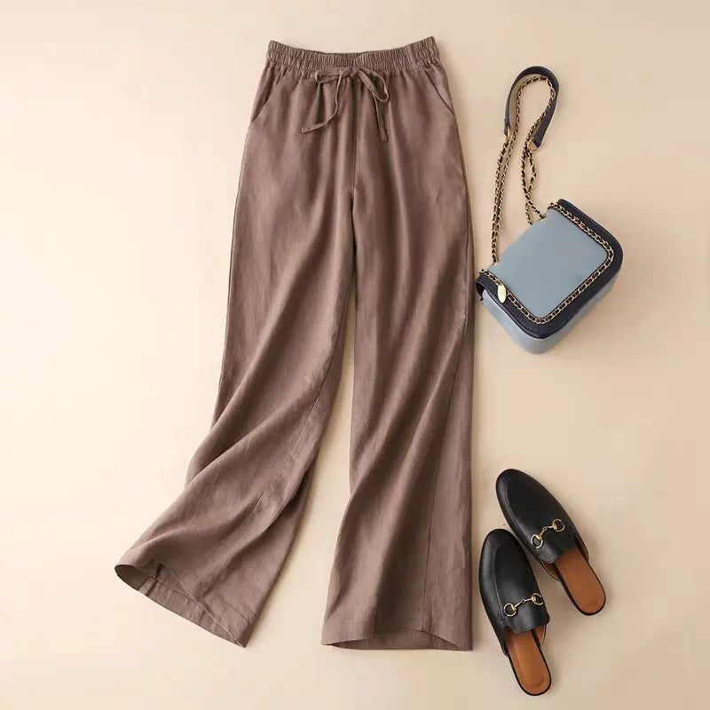 Literature And Art Cotton And Linen Large Casual Wide Leg Pants Women