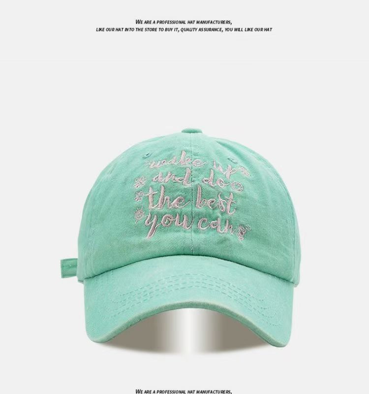 Face-looking Small Letters Soft Top Washed Sun-proof Baseball Cap For Men