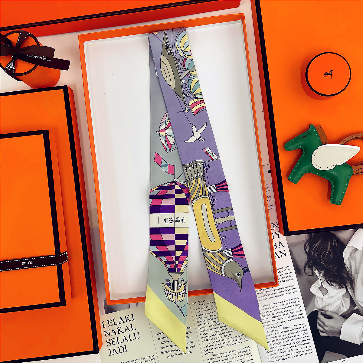 Thin Narrow Ribbon Strip With Floating Ends