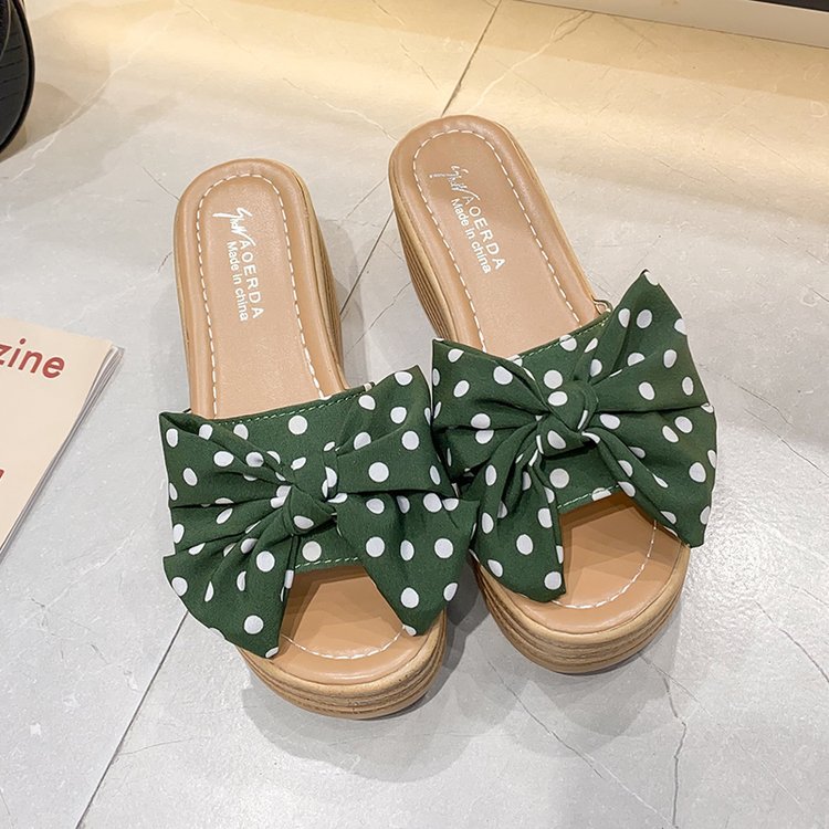 Fashion Word Out Wedge  Toe High Heel Slippers