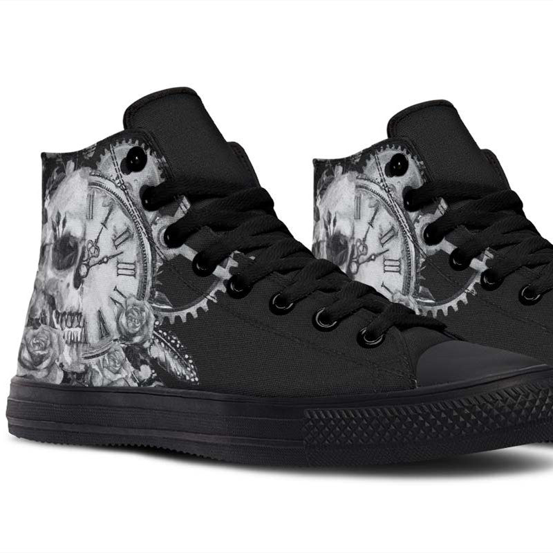 Men's And Women's Fashion Color Printing High-top Canvas Shoes