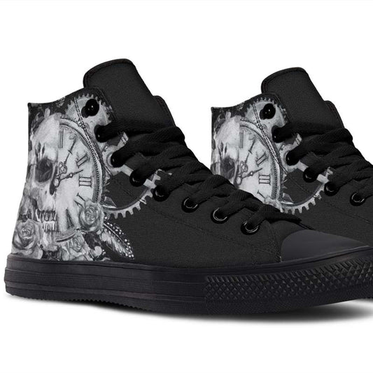 Men's And Women's Fashion Color Printing High-top Canvas Shoes