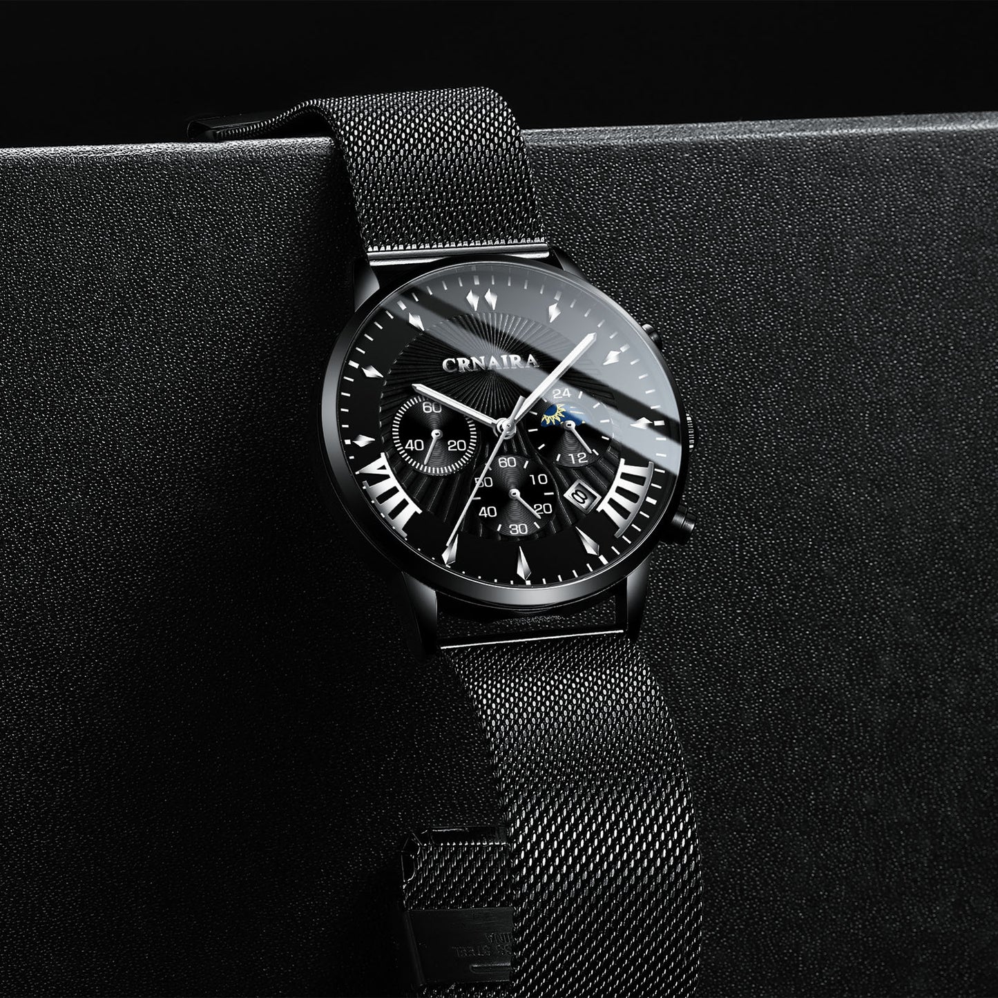 Men's Fashion Imitation Three-eye Waterproof Quartz Watch