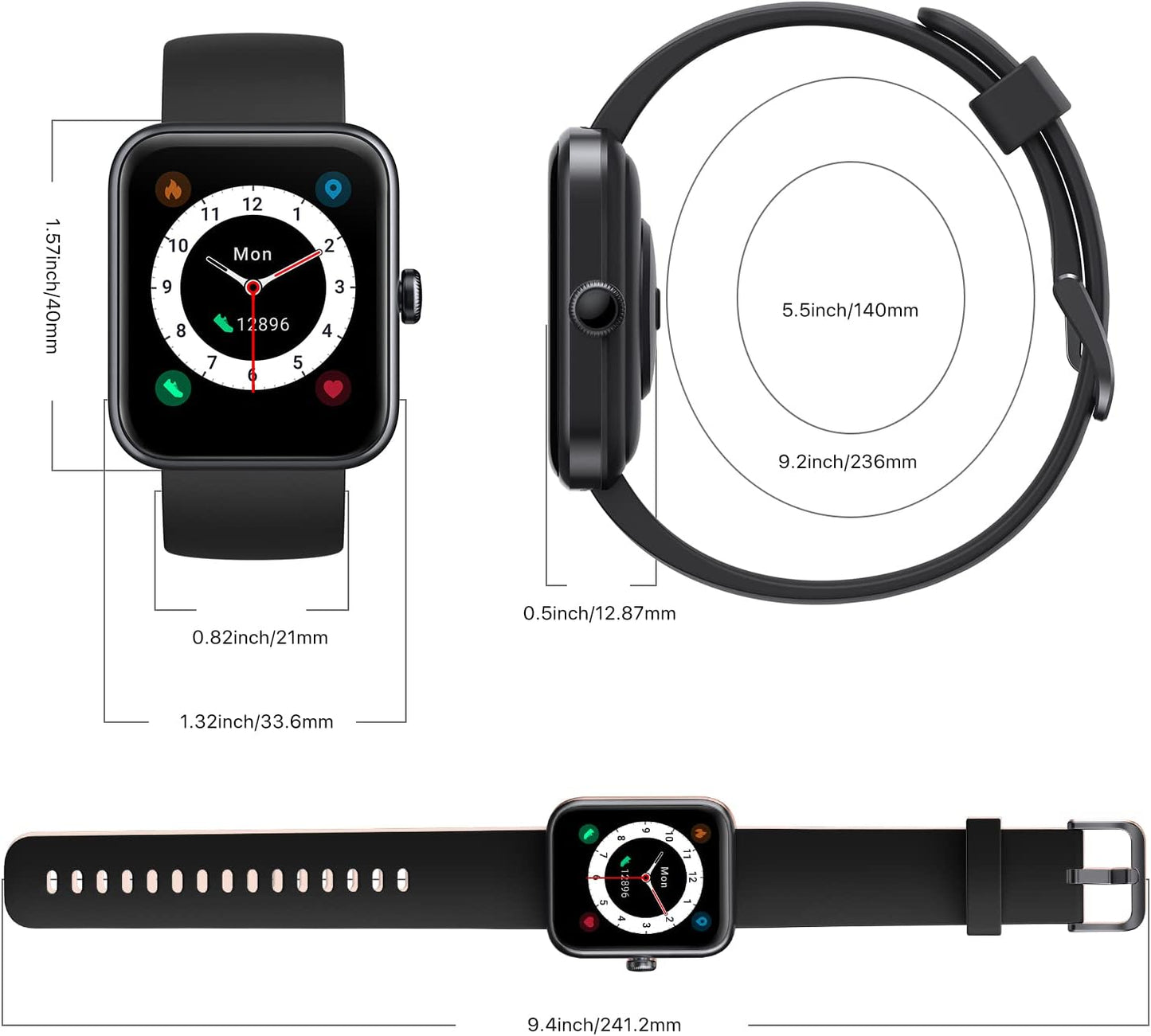 Ufit Pro(40Mm) Smart Watch, Alexa Built-In, Activity Fitness Tracker for Men and Women, 1.5" HD Color Display, Heart Rate, Spo2, Sleep Monitor 5ATM Waterproof for Android and Ios.