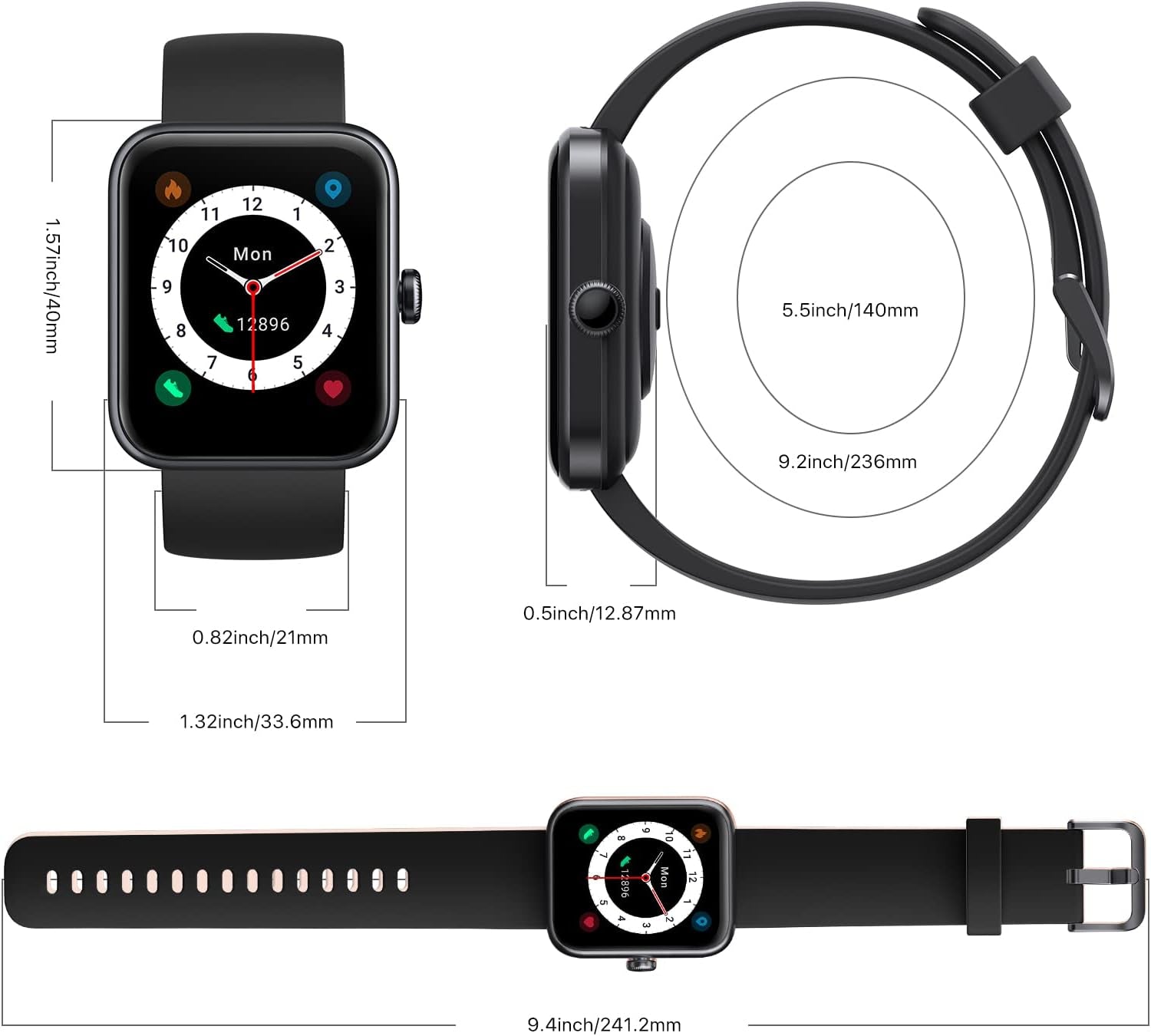 Ufit Pro(40Mm) Smart Watch, Alexa Built-In, Activity Fitness Tracker for Men and Women, 1.5" HD Color Display, Heart Rate, Spo2, Sleep Monitor 5ATM Waterproof for Android and Ios.