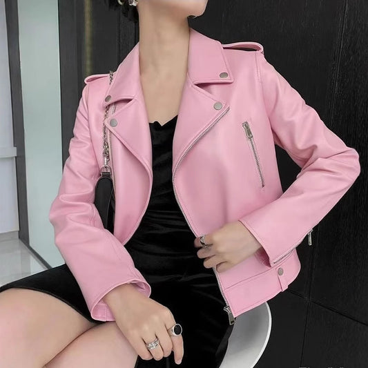 Womens Plus-Size Fashionable Biker Short Jacket