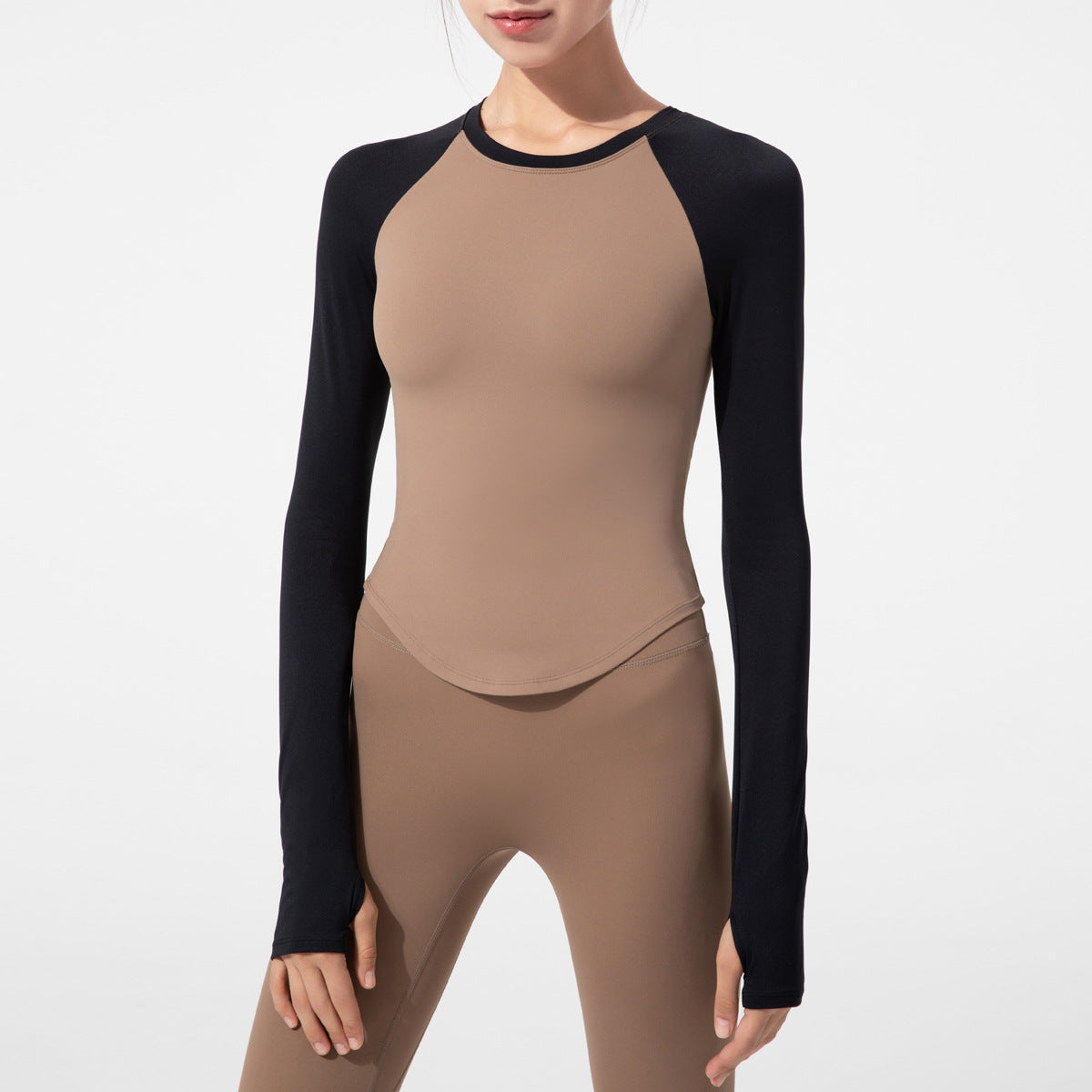 Tight Color Matching Top With Chest Pad
