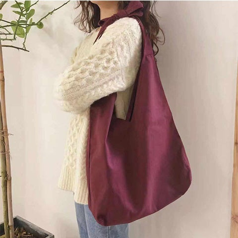 Slouchy Single Shoulder Crossbody Canvas Bag Retro Simplicity