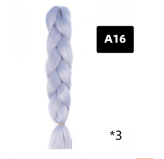 Color Big Braid African Chemical Fiber High Temperature Silk Wig Gradient