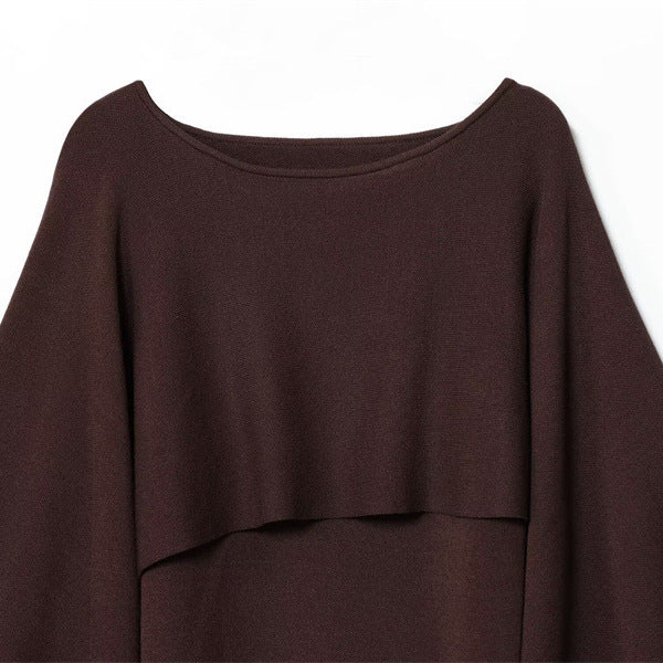 European And American Style Fashionable Loose Versatile Layered Knitted Top