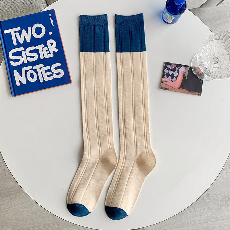 Striped Calf Socks For Female Japanese College Style
