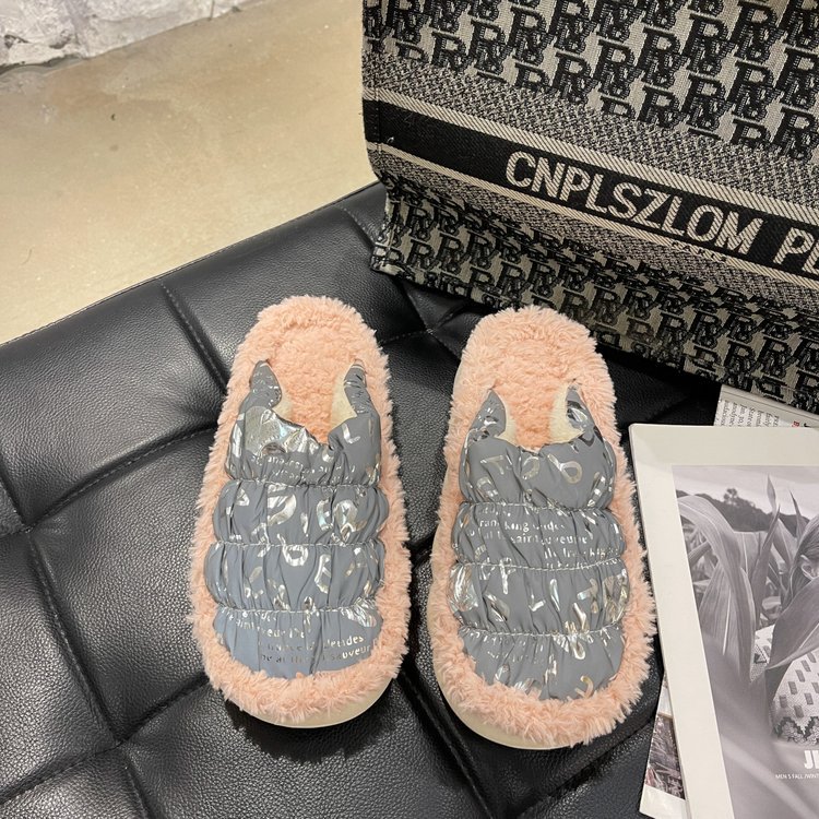 Soft-soled Cotton Slippers With Poop-feeling Non-slip Thick Sole